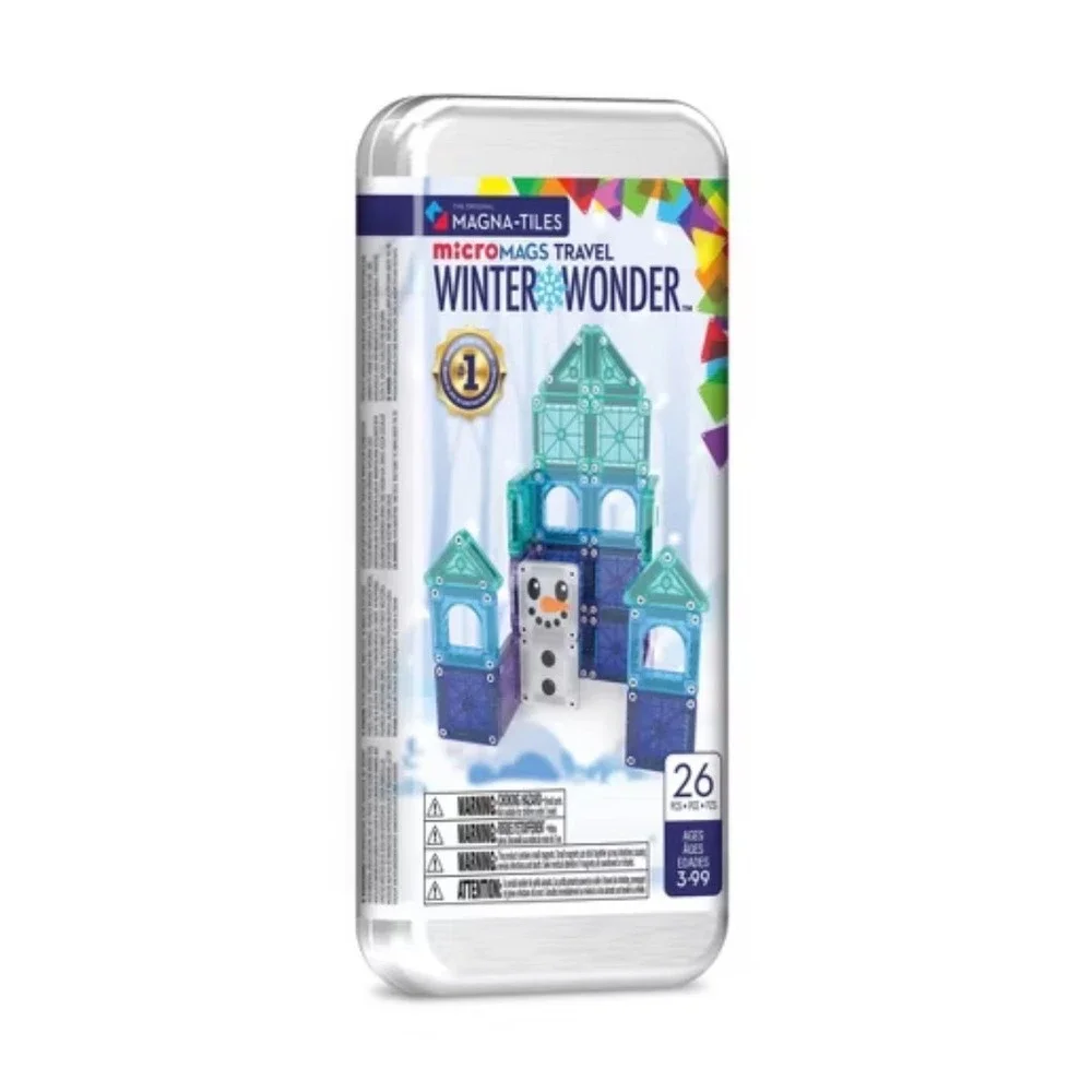 Magna-Tiles microMAGS Travel Winter Wonder 26 Piece Magnetic Set 254026WW New
